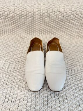 Size 6.5 The Row White Leather Women's Slip-On Loafers